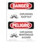 Signmission Safety Sign, OSHA Danger, 14" Height, Explosives Keep Out Bilingual Spanish OS-DS-D-1014-VS-1215 - alternate 1